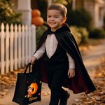 Spersonalizowany kostium na Halloween Postać z kreskówki Dynia Inicjał Jutowa torba na ramię z imieniem Prezent na Halloween dla rodziny, przyjaciół i dzieci