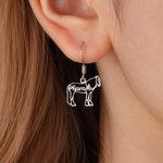 Personalisierte Pferd Silhouette Ohrringe mit Namen Zierlich Schmuck Geburtstag Jahrestag Weihnachten Geschenk für Pferdebesitzer Liebhaber