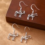 Personalisierte Pferd Silhouette Ohrringe mit Namen Zierlich Schmuck Geburtstag Jahrestag Weihnachten Geschenk für Pferdebesitzer Liebhaber