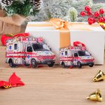 Personalised Ambulance Christmas Acrylic Ornament with Name Home Decor Christmas Gift for EMT Driver  Paramedic