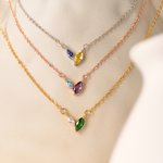 Marquesa personalizada Birthstones Collar Dainty Joyería Cumpleaños Aniversario Regalo de Navidad para ella