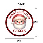 Personalised Merry Christmas Santa Claus Set of 2 Waterproof Stickers with Name Christmas Party Favors for Kids Family Friends
