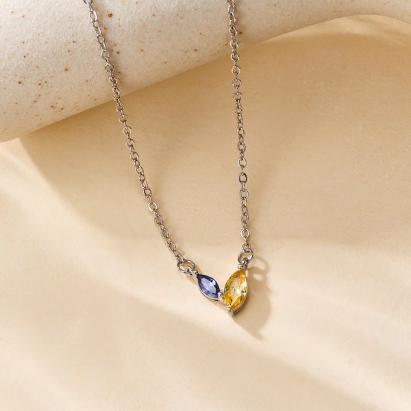 Marquesa personalizada Birthstones Collar Dainty Joyería Cumpleaños Aniversario Regalo de Navidad para ella
