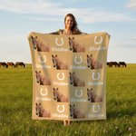 Coperta personalizzata a ferro di cavallo con foto multicolore con nome, regalo di compleanno e anniversario per gli amanti dei cavalli
