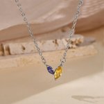 Marquesa personalizada Birthstones Collar Dainty Joyería Cumpleaños Aniversario Regalo de Navidad para ella