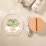 Spersonalizowana lampka nocna LED Cloud Cute Dinosaur z imieniem i drewnianą podstawą Dekoracja do pokoju dziecięcego Prezent urodzinowy na baby shower dla dzieci 7