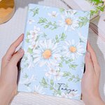 Personalised Daisy Design PU Leather Journal Notebook with Name and 400 Pages Daily Use Birthday Gift for Women 1
