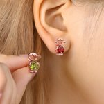 Pendientes personalizados de niño niña joyería delicada con piedra de nacimiento Día de la Madre Aniversario Cumpleaños Regalo para Mujeres Niñas