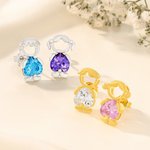 Pendientes personalizados de niño niña joyería delicada con piedra de nacimiento Día de la Madre Aniversario Cumpleaños Regalo para Mujeres Niñas
