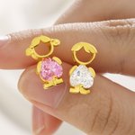Pendientes personalizados de niño niña joyería delicada con piedra de nacimiento Día de la Madre Aniversario Cumpleaños Regalo para Mujeres Niñas