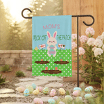 Personalized Cute Bunny Radishes Garden Flag with 1-12 Names Garden Outdoor Decor Holiday Gift for Mom Grandma Family 5