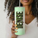 Personifierad Wicked-inspirerad isolerad 20 oz Skinny Tumbler med sugrör och namn Födelsedag julklapp för flickor Wicked Fans