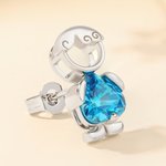 Pendientes personalizados de niño niña joyería delicada con piedra de nacimiento Día de la Madre Aniversario Cumpleaños Regalo para Mujeres Niñas