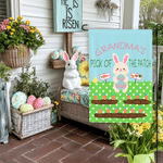 Personalized Cute Bunny Radishes Garden Flag with 1-12 Names Garden Outdoor Decor Holiday Gift for Mom Grandma Family 3
