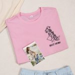 Spersonalizowany haftowany projekt zdjęcia Wielokolorowy T-shirt Bluza z kapturem z tekstem Urodziny Rocznica Prezent dla Ojca Matki