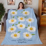 Personalised Birth Flower Soft Throw Blanket with Name Home Decor Birthday Anniversary Gift for Women