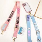 Gepersonaliseerd Multicolor Ball Hart Verstelbaar Crossbody Mobiele Telefoon Riem met 1-6 Namen Reizen Essentieel Verjaardag Moederdag Cadeau voor Haar