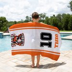 Personalized Team Logo Quick Dry Soft Microfiber Beach Towel with Name and Number Swimming Pool Sports Birthday Gift for Team Club Sports Lover