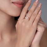 Personalised Heart Birthstones Zircon Twisted Band Ring with Engraved Name and Text Dainty Jewellery Birthday Anniversary Gift for Women