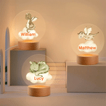 Spersonalizowana lampka nocna LED Cloud Cute Dinosaur z imieniem i drewnianą podstawą Dekoracja do pokoju dziecięcego Prezent urodzinowy na baby shower dla dzieci 6