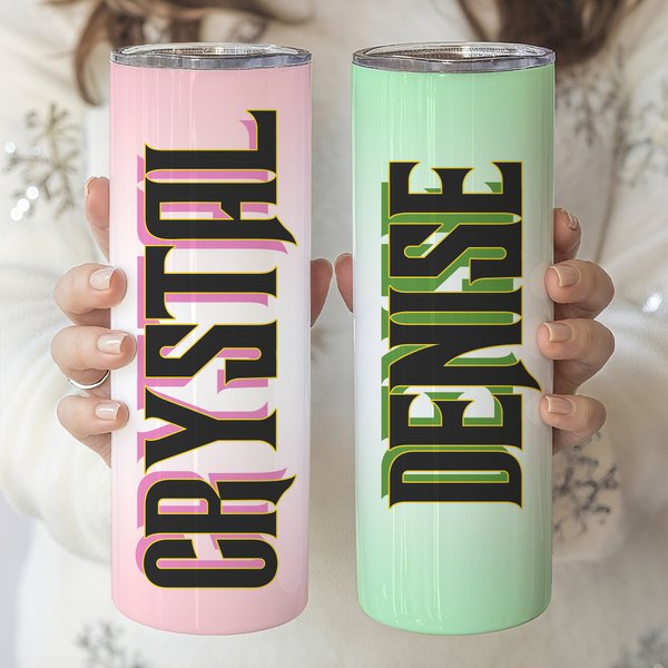 Personifierad Wicked-inspirerad isolerad 20 oz Skinny Tumbler med sugrör och namn Födelsedag julklapp för flickor Wicked Fans