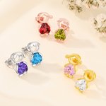 Pendientes personalizados de niño niña joyería delicada con piedra de nacimiento Día de la Madre Aniversario Cumpleaños Regalo para Mujeres Niñas