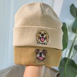 Chapeau bonnet tricoté avec nom Accessoires d'hiver Cadeau d'anniversaire en mémoire d'un animal de compagnie Cadeau d'anniversaire en mémoire d'un animal de compagnie Cadeau d'anniversaire en mémoire