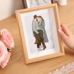 Personalizada Arte Bordado Marco de Fotos Escritorio Decoración Aniversario Cumpleaños Boda Navidad Regalo para la Familia Amigos