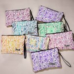 Gepersonaliseerde Multicolor Mahjong Naam Linnen Handtas met Rits en Polsband Draagbaar Accessoire Mahjong Nacht Vakantiegeschenk voor Mahjong Liefhebbers