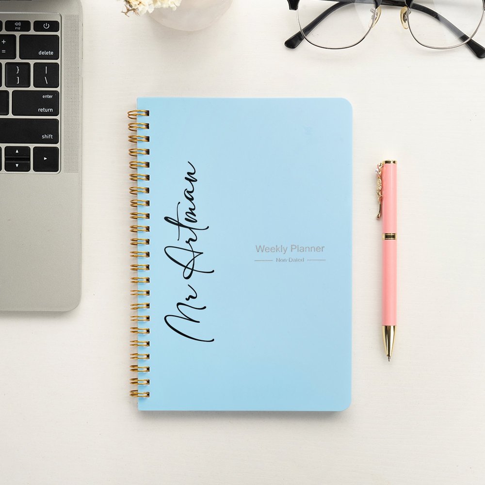 Cahier à spirales A5 avec pages d'agenda hebdomadaire personnalisé Multicolore Cadeau d'anniversaire pour enseignants Amis 2