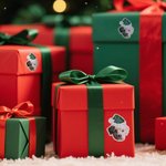 Photo personnalisée du visage du bonnet du Père Noël Lot de 12 autocollants étanches à paillettes Confettis Décor de Noël Favoris pour la famille et les amis