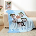 Personalisierte Farbblock 3–9 Fotos Weiche Decke mit Text Haus Deko Muttertag Jahrestag Geburtstag Geschenk für Familie Freunde Mutter