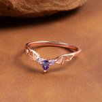 Personlig Gothic Bat Wings Ring med Födelsesten Vampyr Vintage Ringar Cool Punk Smycken Goth Tillbehör Bröllop Jubileum Present för Kvinnor