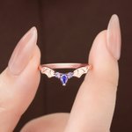 Personlig Gothic Bat Wings Ring med Födelsesten Vampyr Vintage Ringar Cool Punk Smycken Goth Tillbehör Bröllop Jubileum Present för Kvinnor
