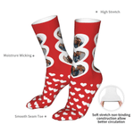 Personalized 3 Heart-Shaped Photos Skin-Friendly Mid-Calf Socks Valentine's Day Anniversary Birthday Christmas Gift for Couples 8