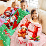 Cappello di Babbo Natale personalizzato Pupazzo di neve Pinguino Iniziale Word Cloud Coperta morbida con nome Home Decor Regalo di Natale per bambini Famiglia 2
