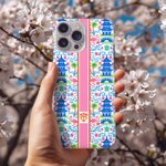Chinoiserie personalizada Monograma Inicial Funda de teléfono para iPhone o Samsung Uso diario Regalo de cumpleaños para las mujeres