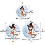 Spersonalizowany kapelusz czarownicy Kreskówkowy księżyc Akrylowy wisiorek z imieniem Halloween Prezent urodzinowy dla kobiet i dziewcząt