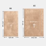 Cuaderno personalizado de cuero PU con cruz de líneas 200 páginas y nombre regalo de cumpleaños o bautizo religioso para cristianos