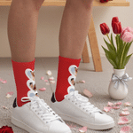 Personalized 3 Heart-Shaped Photos Skin-Friendly Mid-Calf Socks Valentine's Day Anniversary Birthday Christmas Gift for Couples 5