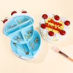 Personalised Heart-Shaped Cherry Cake Jewellery Box with Text and Mirror Room Decor Birthday Anniversary Gift for Women Girls
