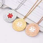 Gepersonaliseerde identificatie Emergency Medical Alert ID Tag ketting met gegraveerde tekst Emergency Survival Verjaardag Gift voor mannen vrouwen
