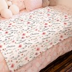 Gepersonaliseerde Wilde Bloemen Zachte Babydeken met Naam Baby Shower Verjaardag Kerstcadeau voor Pasgeborenen Nieuwe Ouders