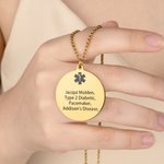 Gepersonaliseerde identificatie Emergency Medical Alert ID Tag ketting met gegraveerde tekst Emergency Survival Verjaardag Gift voor mannen vrouwen