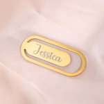 Personligt guldbokmärke i rostfritt stål med text Lästillbehör Födelsedagspresent för bokälskare Bokmaskar