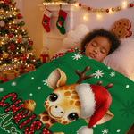 Gepersonaliseerde Kerstmuts Hert Fantasie Eenhoorn Schattig Dier Zacht Deken met Naam Kerstcadeau voor Familie Vrienden 6