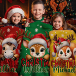 Gepersonaliseerde Kerstmuts Hert Fantasie Eenhoorn Schattig Dier Zacht Deken met Naam Kerstcadeau voor Familie Vrienden 3