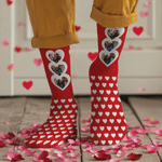 Personalized 3 Heart-Shaped Photos Skin-Friendly Mid-Calf Socks Valentine's Day Anniversary Birthday Christmas Gift for Couples 6