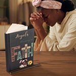 Gepersonaliseerde Sunflower Black Girl Bijbel Geloof A5 Notebook en Potloden Set met Naam Verjaardag Kerstcadeau voor Zwarte Christelijke Vrouw