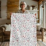 Gepersonaliseerde Wilde Bloemen Zachte Babydeken met Naam Baby Shower Verjaardag Kerstcadeau voor Pasgeborenen Nieuwe Ouders